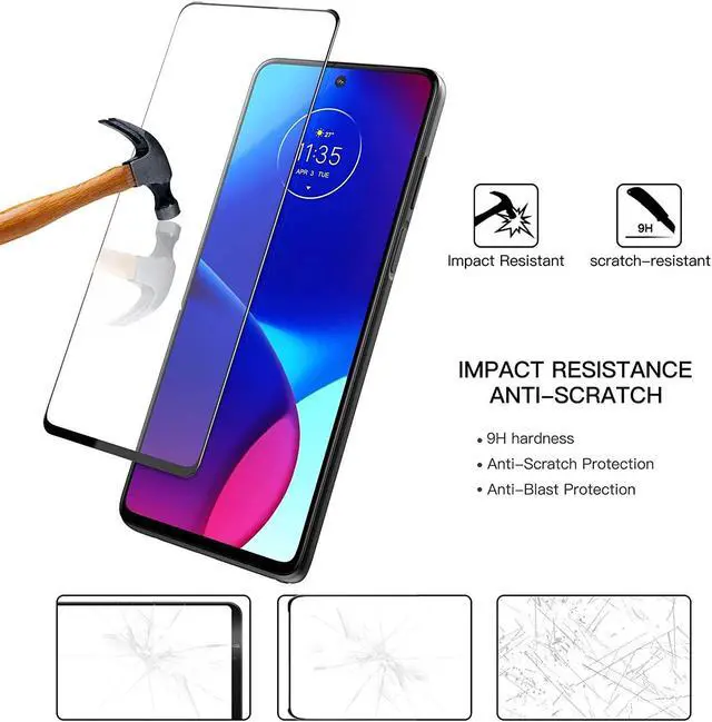 Alt view image 5 of 7 - Premium HD Full Coverage Tempered Glass Screen Protector for Motorola Moto G Stylus 4G 2022