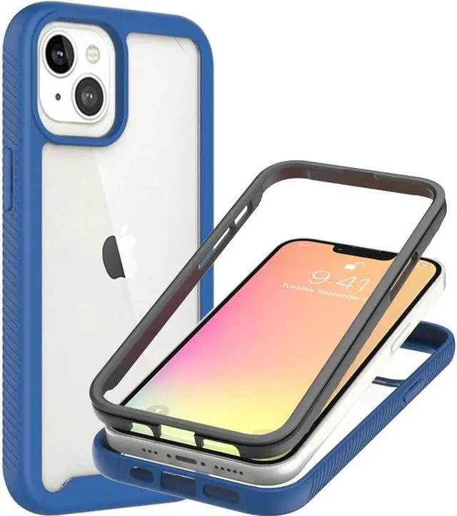 Alt view image 5 of 7 - Military Grade Transparent Armor Case for iPhone 15 - Blue