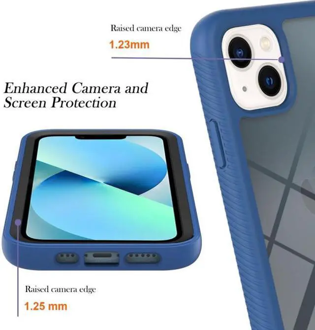Alt view image 6 of 7 - Military Grade Transparent Armor Case for iPhone 15 - Blue