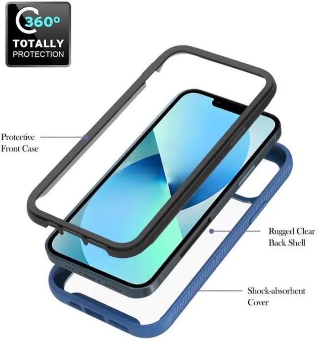 Alt view image 7 of 7 - Military Grade Transparent Armor Case for iPhone 15 - Blue