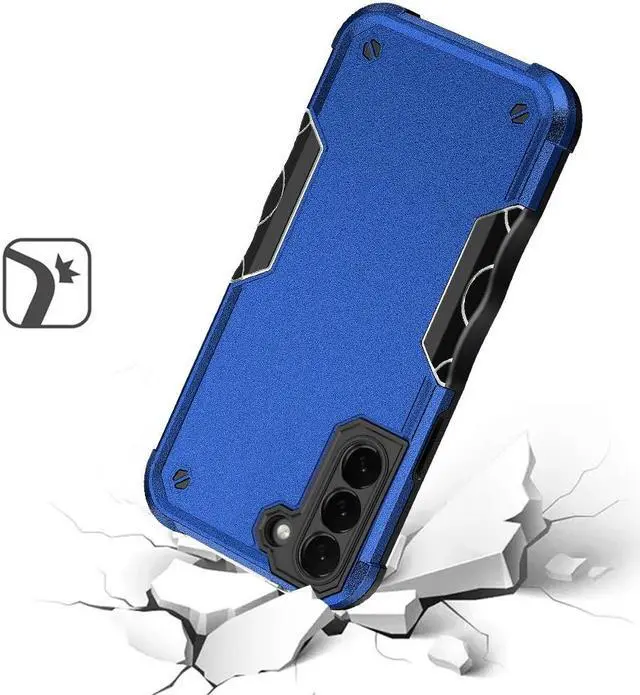 Alt view image 2 of 4 - Military Grade Shockproof Hybrid Armor Case for Samsung Galaxy S23 FE - Blue