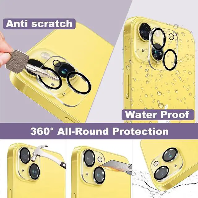 Alt view image 6 of 7 - 3-Pack HD Tempered Glass Camera Lens Protector for iPhone 15 / iPhone 15 Plus