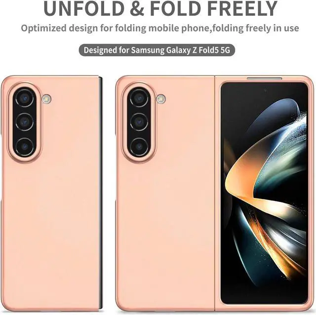 Alt view image 3 of 7 - Slim Protective Cover for Samsung Galaxy Z Fold 5 - Rose Gold