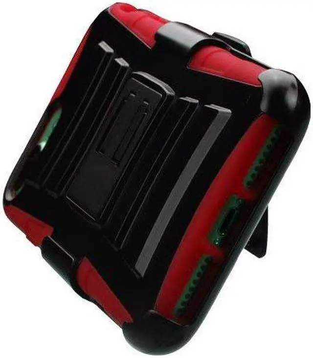 Alt view image 5 of 7 - Advanced Armor Hybrid Kickstand Case with Holster for iPhone 8 Plus / 7 Plus - Black Red