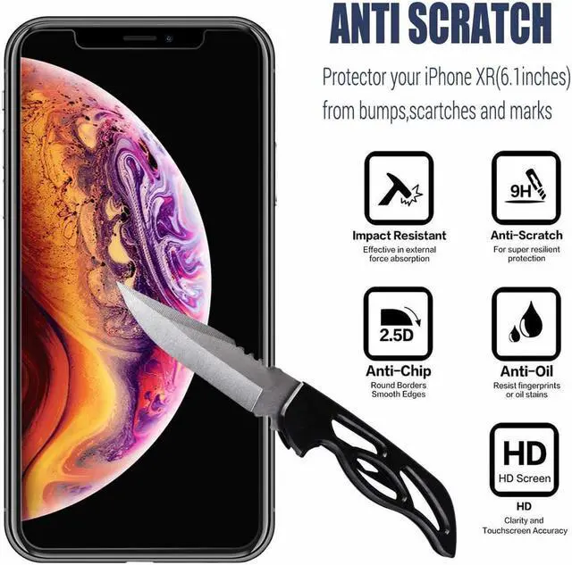 Alt view image 2 of 7 - HD Premium 2.5D Round Edge Tempered Glass Screen Protector for iPhone 11 / iPhone XR - 3 Pack