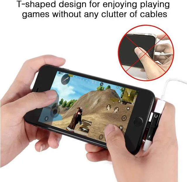 Alt view image 5 of 7 - 2-IN-1 Lightning Splitter HD Audio + Voice Call + Charging Adapter - Black