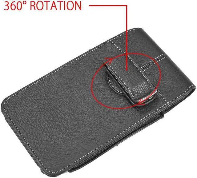 Alt view image 6 of 7 - Xtra Series Premium Vertical Leather Pouch Case (6.5 inch & Above Screen Size) - Black