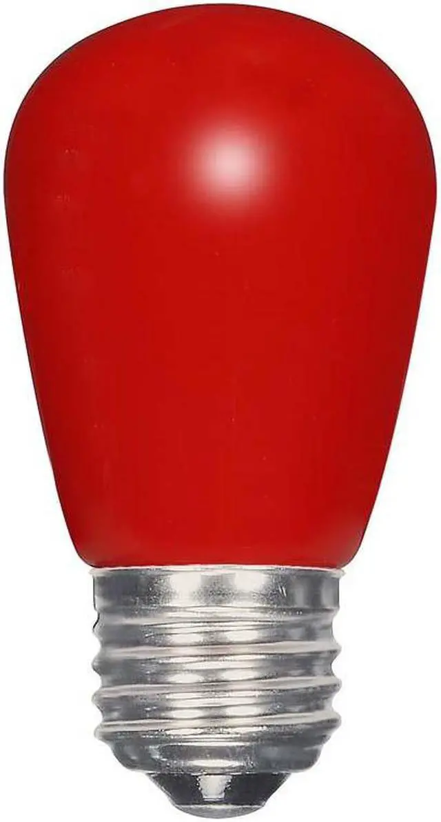 Alt view image 2 of 2 - Satco 09170 - 1.4W S14/RED/LED/120V/CD (S9170) Sign Scoreboard LED Light Bulb