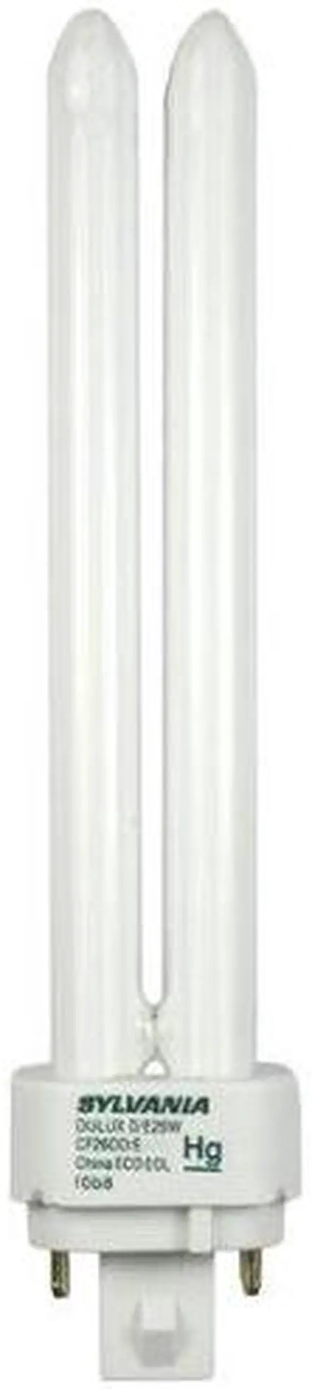 Alt view image 3 of 6 - Sylvania 20669 - CF26DD/E/841 Double Tube 4 Pin Base Compact Fluorescent Light Bulb