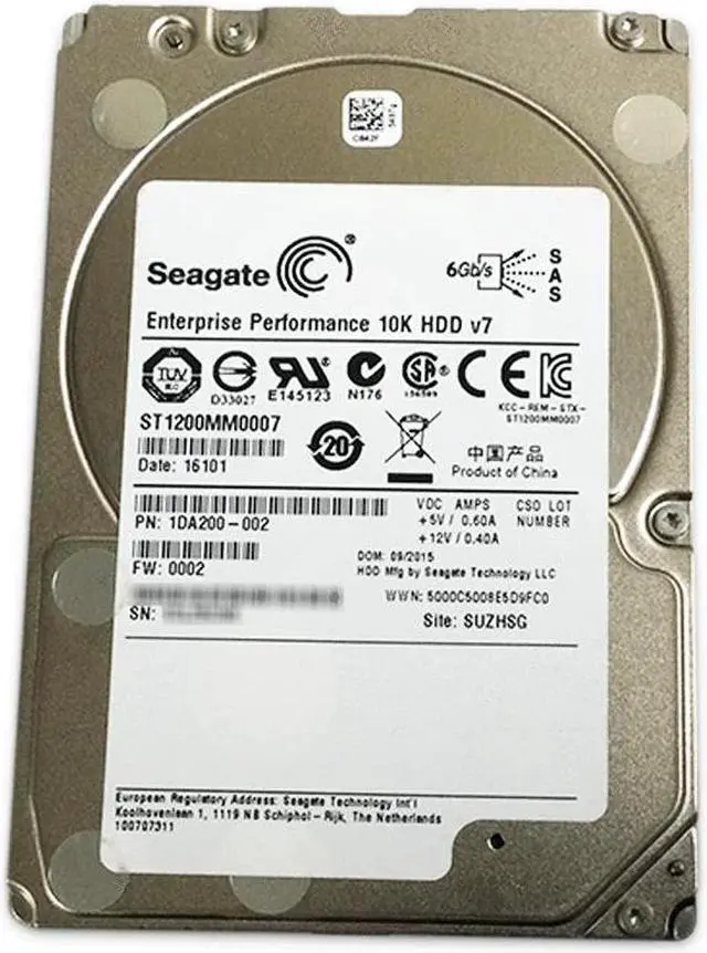 Alt view image 4 of 7 - Seagate ST1200MM0007 Savvio 10K.7 ST1200MM0007 1.20 TB Hard Drive - 2.5" Internal - SAS (6Gb/s SAS)