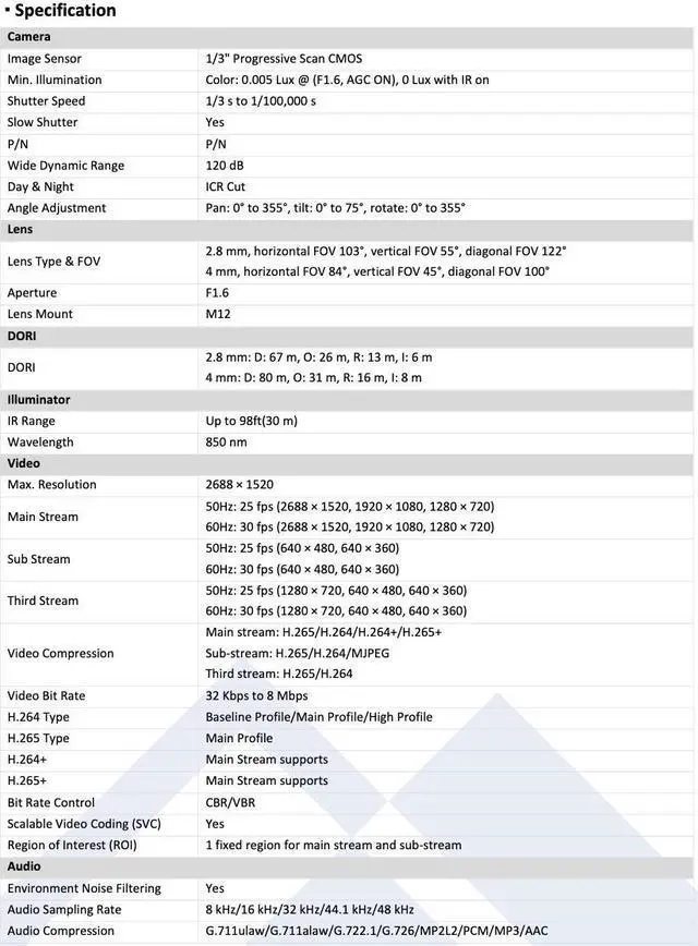 Alt view image 2 of 5 - LTS Platinum CMIP7342W-28MDA HD IP 4MP 2.8mm WDR Built-in Mic Deep Learn Vandal Dome Camera LTCMIP7342W-28MDA, CMIP7342W-28M