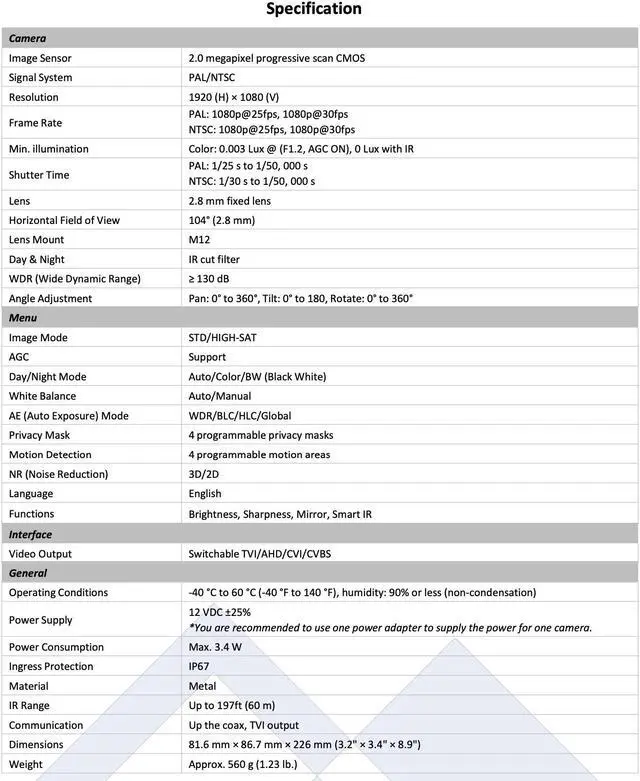 Alt view image 2 of 3 - LTS CMHR9222WE-28FN HD TVI/AHD/CVI 2MP 2.8mm 197ft IR WDR StarLight Bullet Camera LTCMHR9222WE-28FN