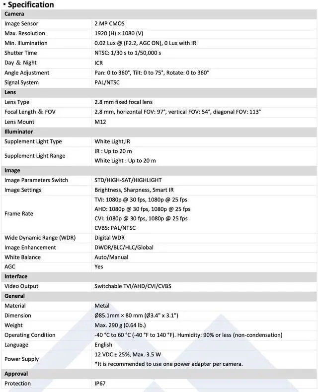 Alt view image 2 of 3 - LTS CMHT2122-28LF HD TVI 2MP 2.8mm Lens 65ft Smart Dual Light 4in1 Dome Camera LTCMHT2122-28LF