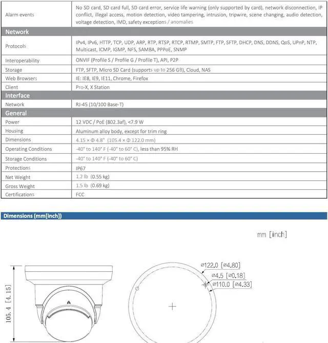 Alt view image 6 of 6 - LTS PRO-X LXIP3582W-28MDA 8MP IP 2.8mm 98ft IR WDR Builtin Mic Ai NDAA Turret Camera