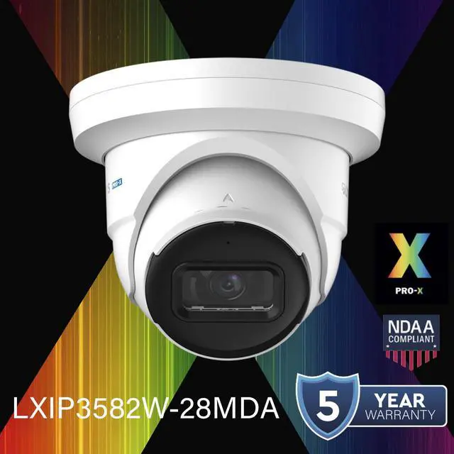 Alt view image 2 of 6 - LTS PRO-X LXIP3582W-28MDA 8MP IP 2.8mm 98ft IR WDR Builtin Mic Ai NDAA Turret Camera