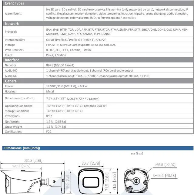 Alt view image 6 of 6 - LTS PRO-X LXIP8582W-28MDA IP 8MP 2.8mm 164ft IR WDR Ai Starlight NDAA Bullet Camera
