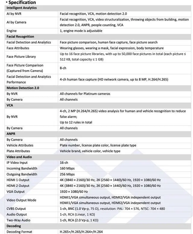 Alt view image 3 of 6 - LTS Platinum LTN8916D-P16N IP 16CH 8K 16 Port PoE Up to 32MP Direct Seach Recording NVR Replacement for LTN8916-P16N, LTN8916H-P16, LTN8916-P16