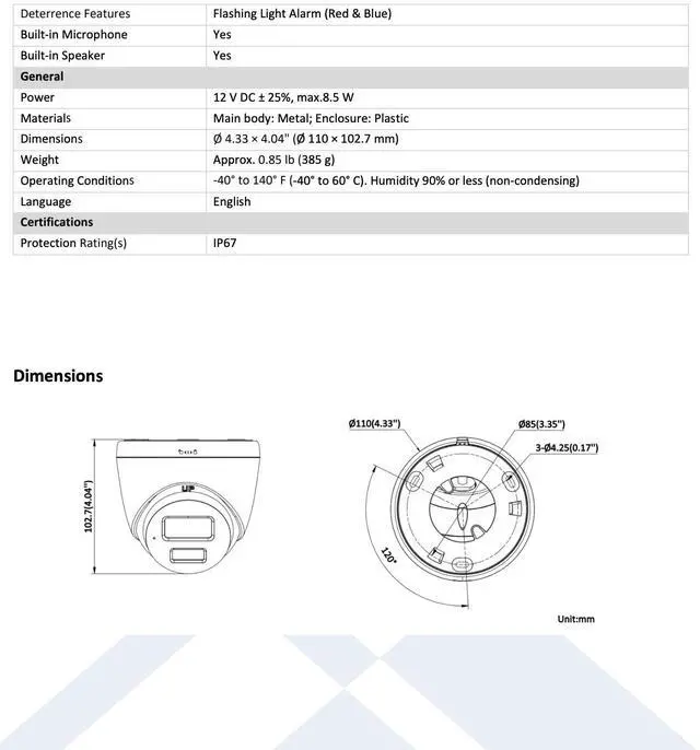 Alt view image 4 of 4 - LTS Platinum CMHT1722-28LS TVI 2MP 2.8mm Wide Angle 131ft IR 2 Way Audio Siren Turret Camera LTCMHT1722-28LS