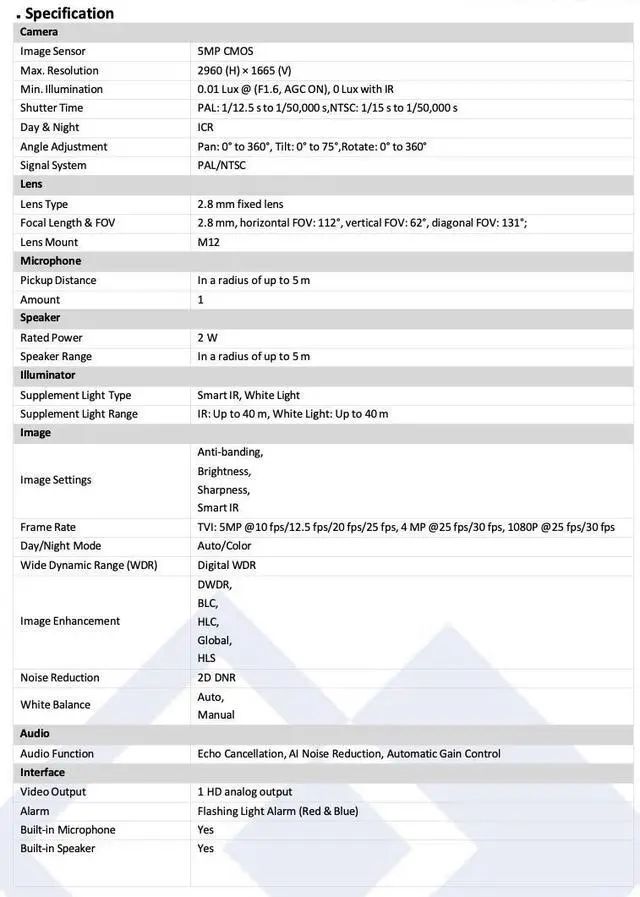 Alt view image 3 of 4 - LTS Platinum CMHT1752-28LS TVI 5MP Wide Lens Smart-Hybrid Strobe Light 2 Way Audio Camera LTCMHT1752-28LS