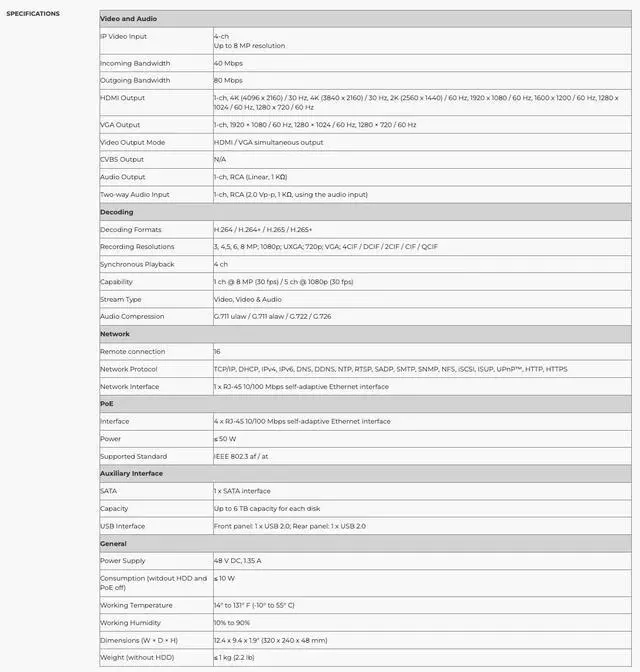 Alt view image 3 of 3 - LTS Platinum LTN8704QN-P4 4CH HD 4K Megapixel IP 4 POE Built-In 40Mbps Up to 8MP ONVIF NVR LTN8704QN-P4, LTN8704Q-P4N, LTN8704-P4