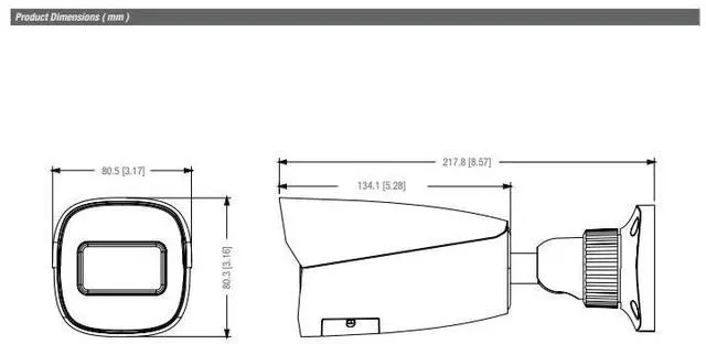 Alt view image 4 of 5 - ENS Titanium IP-5IR8E3B2-28 IP 8MP/4K/30FPS 2.8mm Len 164ft IR WDR Ai Face Detection TVT NDAA TD-9482E3B(D/PE/AR3) Bullet Camera