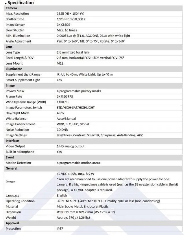 Alt view image 3 of 4 - LTS Platinum CMHT3C5PW-28L 5MP TVI 180 24/7 Color Dual Lens 131ft Light With Mic Dome Camera LTCMHT3C5PW-28L