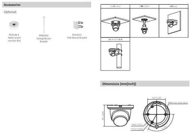 Alt view image 5 of 6 - ENS Diamond HNC5I342TM-IRASE-28-S3 IP 4MP/30fps 2.8mm 164ft IR WDR Mic Turret Dome Camera
