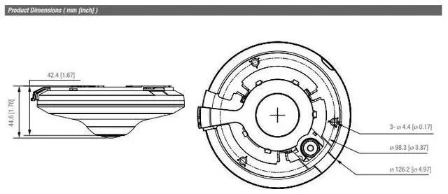 Alt view image 4 of 5 - ENS Diamond HNC5I451-AS IP 5MP/30fps 1.4mm 32ft IR WDR Starlight Mic Fisheye Dome Camera