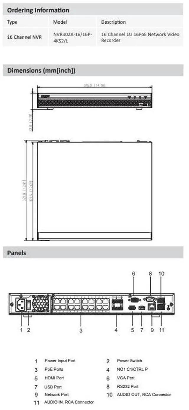 Alt view image 4 of 5 - ENS Diamond NVR302A-16/16P-4KS2/L 16CH IP 8MP 160/64 Mbps 16 Port PoE 4K HDMI 2 SATA NVR