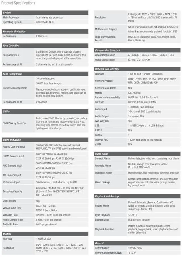 Alt view image 3 of 5 - ENS Diamond XVR501H-16-I3 16CH 4MP CVI/AHD/TVI/CVBS+8CH 6MP IP Max 24CH 4K HDMI 1xSATA DVR