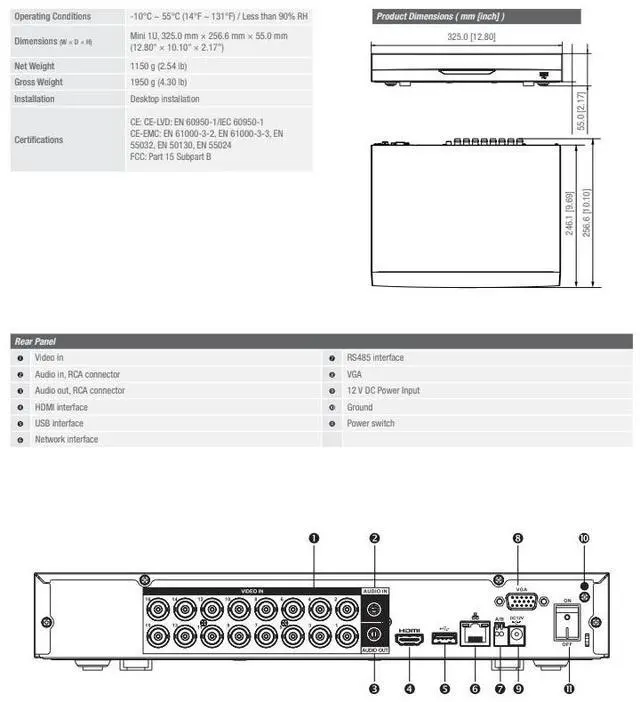 Alt view image 4 of 5 - ENS Diamond XVR501H-16-I3 16CH 4MP CVI/AHD/TVI/CVBS+8CH 6MP IP Max 24CH 4K HDMI 1xSATA DVR