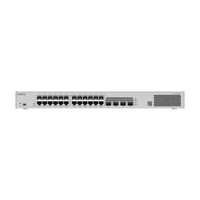 Alt view image 2 of 7 - Lysora LS2-24GT4SFP-P 24-Port Gigabit PoE Switch, 370W PoE+ Budget, L2 Managed, 4 SFP Uplinks, 19" Rack Mount, Security Camera Network