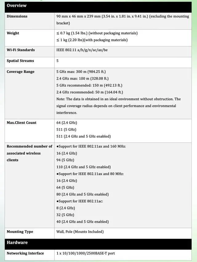 Alt view image 3 of 7 - Lysora L7-T WiFi 7 Outdoor Access Point, BE5040 Dual-Band Wireless AP, IP65 Weatherproof, 2.5G PoE+, MLO, Long Range