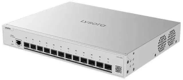 Main image of Lysora LS3-12XS 12-Port 10G SFP+ Layer 3 Managed Switch, 240Gbps, OSPF Routing, DHCP Server, VCS Stacking, Rack Mount, Cloud Managed, NDAA Compliant