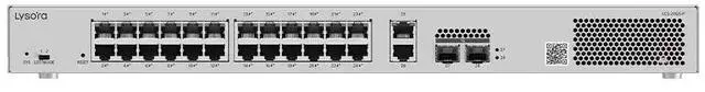 Alt view image 2 of 6 - Lysora LCS-24GS-P 24-Port Gigabit PoE+ Switch (28 Ports Total), 370W Budget, 2x SFP + 2x RJ45 Uplinks, PoE Watchdog, 19in Rack Mount, Cloud Managed, NDAA Compliant