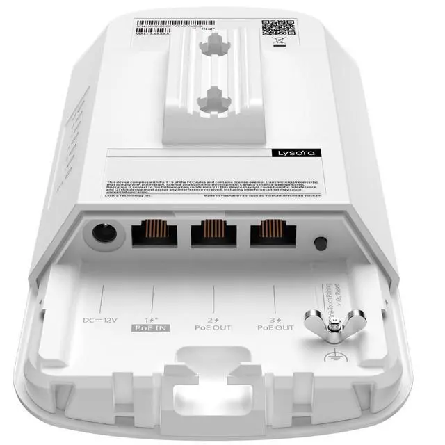 Alt view image 2 of 7 - Lysora CPE3-P 5GHz Outdoor Wireless Bridge with PoE Out, 13dBi Antenna, 867Mbps, 1.86 Mile Range, 3x Fast Ethernet Ports, IP55, Adapter and Injector Included, NDAA Compliant