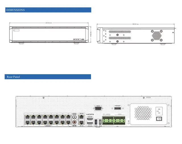 Alt view image 4 of 5 - ENS Titanium ED9732H5NV-AN 32CH 4K NVR with 16 PoE Ports, 12MP Support, 8 SATA Bays up to 80TB, Face Recognition, Plate Recognition, 16CH Playback, H.265+ (No HDD)
