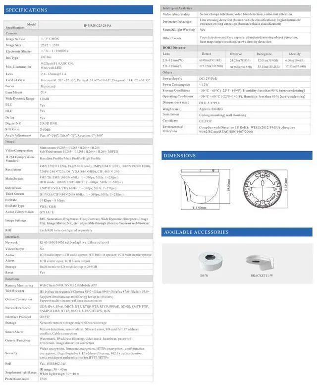 Alt view image 3 of 4 - ENS Titanium IP-5IRD4C25-28-PA 4MP Active Deterrence AI Turret Camera, 2.8-12mm Motorized Zoom, 131ft IR & White Light, Red/Blue Strobe & Voice Alerts, Built-in Mic & Speaker, IP66, PoE