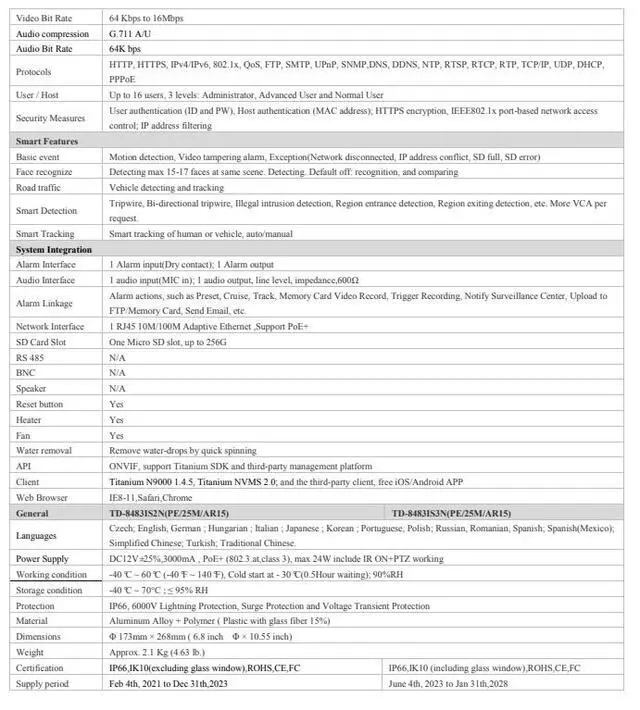 Alt view image 4 of 6 - ENS Titanium IP-5PT8ISN27-25X-2 8MP 4K PTZ Camera, 25x Optical Zoom, Sony Sensor, 492ft Smart IR, AI Auto Tracking, Human/Vehicle Detection, Heater & Fan, IP66 IK10, PoE+