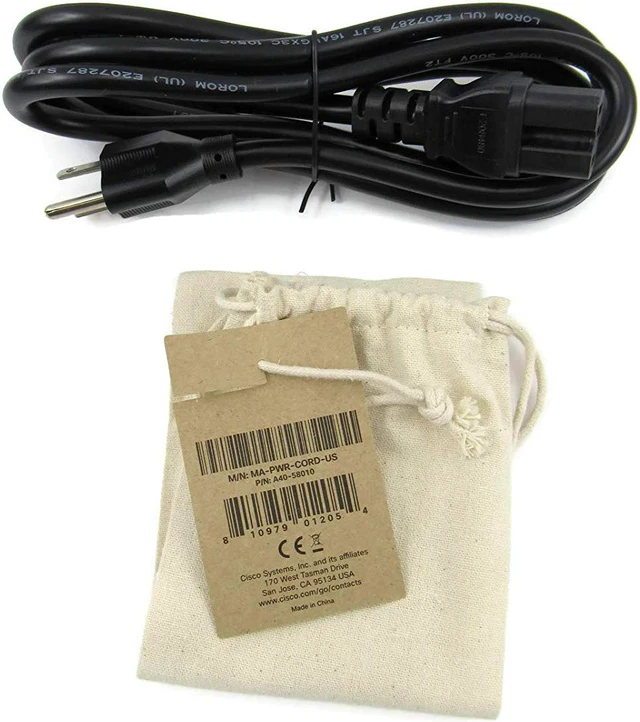Alt view image 3 of 6 - Cisco Meraki Power Cord MA-PWR-CORD-US A40-58010 Power Cable 120V AC US Plug for for Cisco Meraki MS Switches and Meraki MX Security