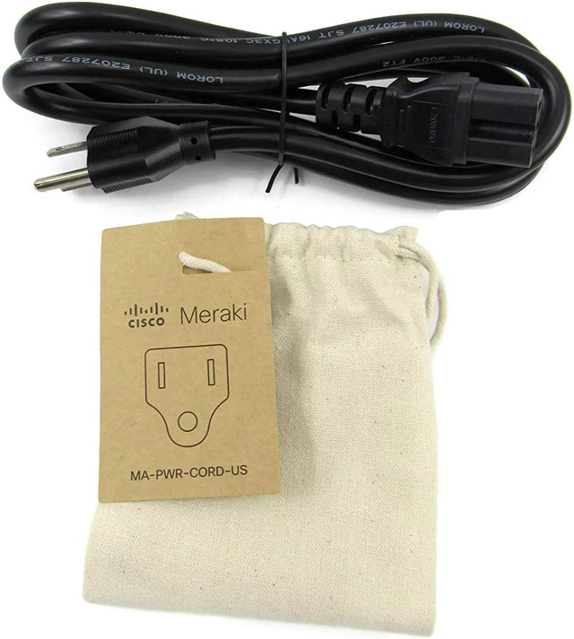 Alt view image 2 of 6 - Cisco Meraki Power Cord MA-PWR-CORD-US A40-58010 Power Cable 120V AC US Plug for for Cisco Meraki MS Switches and Meraki MX Security