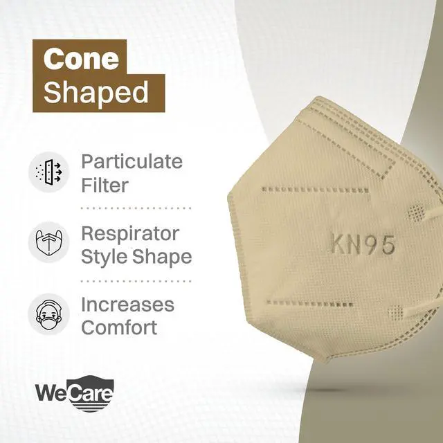 Main image of WeCare Protective Disposable KN95 Face Mask, 5-Ply Layer (20 Individually Wrapped) - Earth Tones