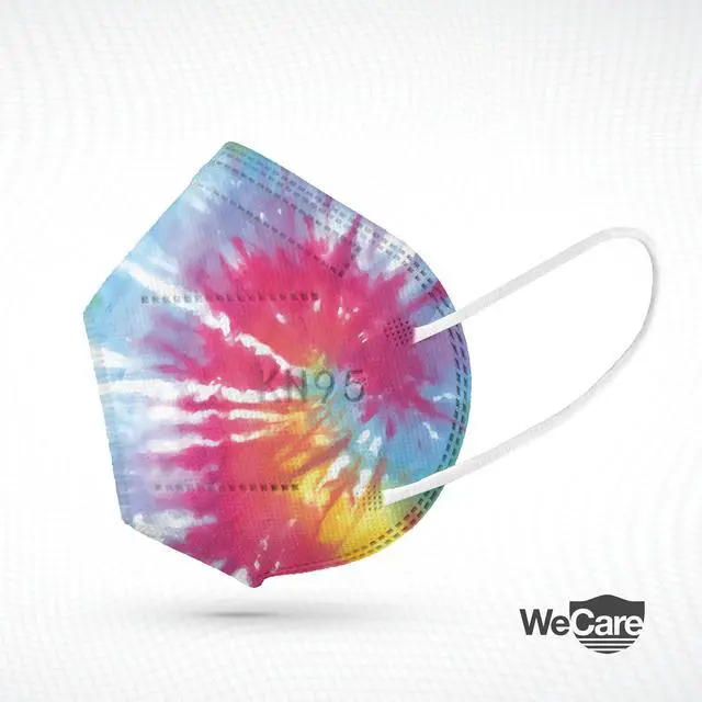 Alt view image 4 of 4 - WeCare Protective Disposable KN95 Face Mask, 5-Ply Layer (20 Individually Wrapped) - Tie Dye