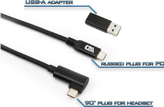 Alt view image 3 of 7 - CASEMATIX - 13’ Charge-And-Sync Cable For PC Gaming On Meta Quest 3S, 3, 2 and Pro VR Headset - Black