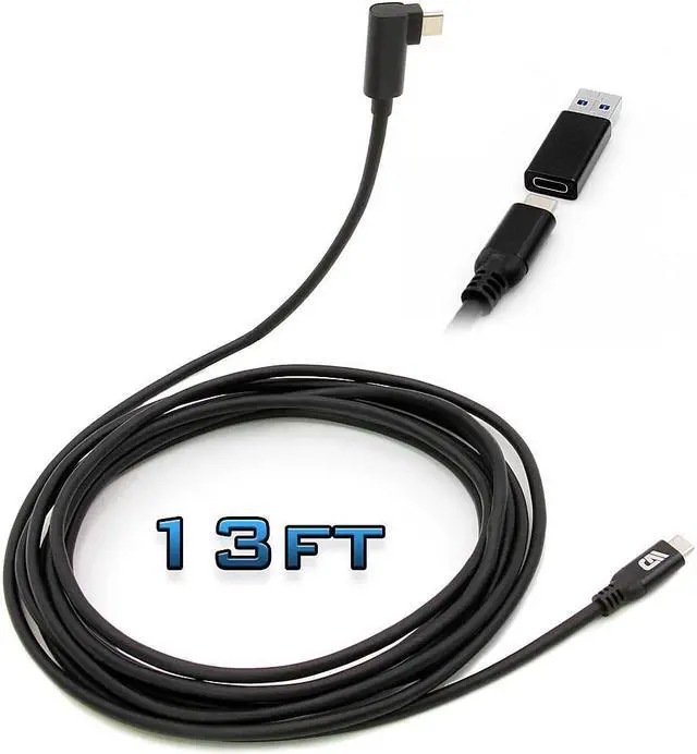 Alt view image 4 of 7 - CASEMATIX - 13’ Charge-And-Sync Cable For PC Gaming On Meta Quest 3S, 3, 2 and Pro VR Headset - Black