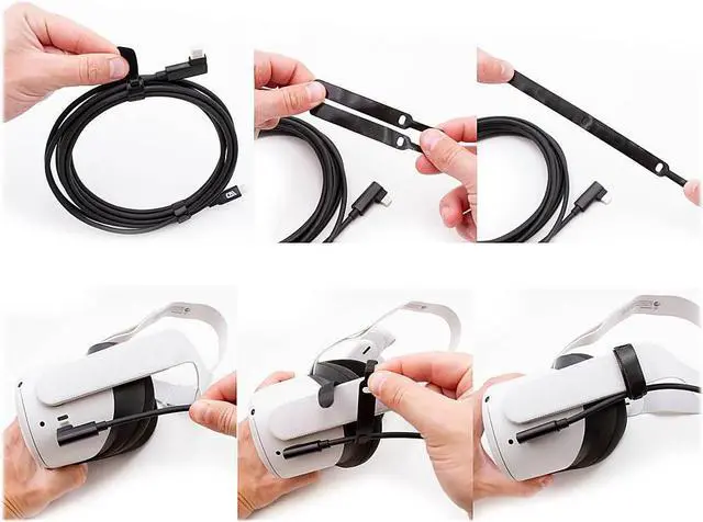 Alt view image 7 of 7 - CASEMATIX - 13’ Charge-And-Sync Cable For PC Gaming On Meta Quest 3S, 3, 2 and Pro VR Headset - Black