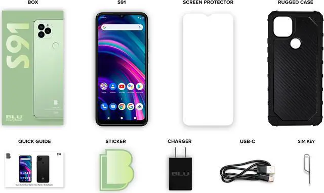 Alt view image 6 of 6 - BLU S91 S0690WW 128GB Dual SIM GSM Unlocked Android Smartphone - Green