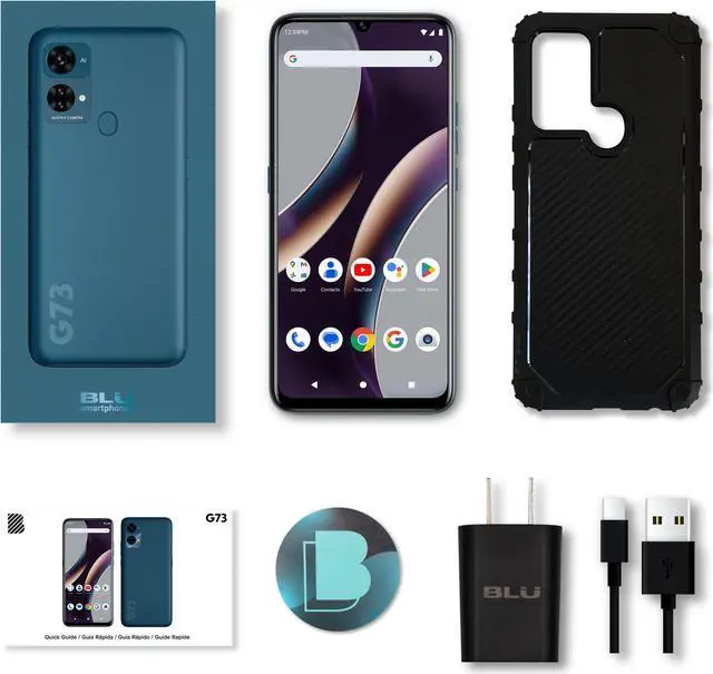 Alt view image 7 of 7 - BLU G73 G0771 128GB GSM Unlocked Android Smart Phone - Nordic Blue