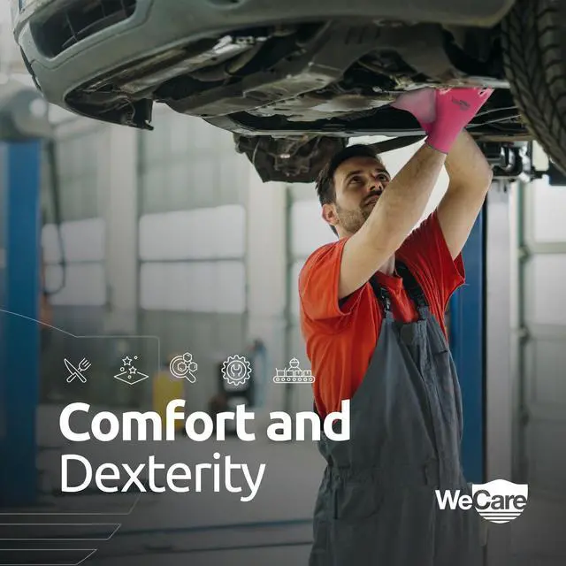 Alt view image 2 of 6 - WeCare Safety Work Gloves PU Coated, Superior Grip (Large) - 3-Pair - Pink