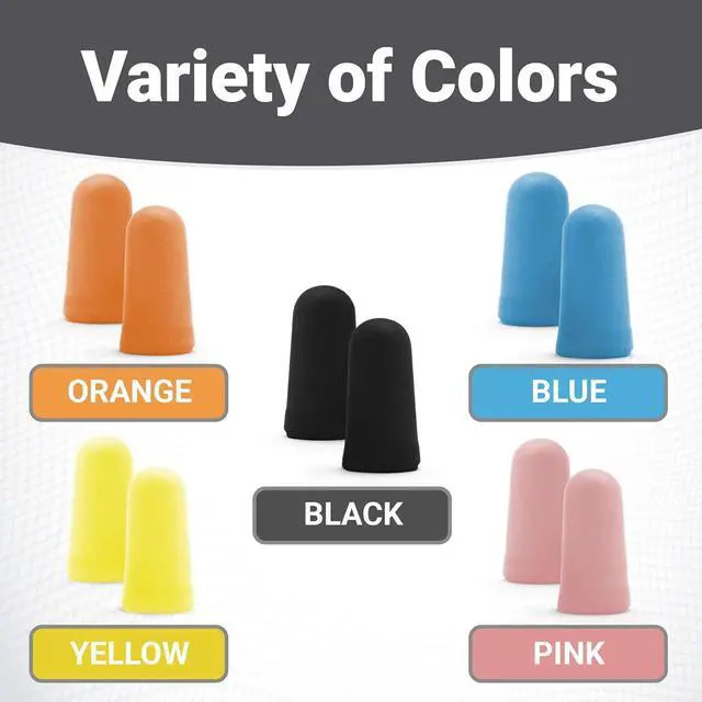 Alt view image 6 of 7 - WeCare Individually Wrapped Soft Foam Highest NRR 33dB Earplugs 30 Pairs - Black